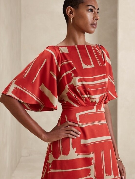 Banana Republic Dresses & Skirts - 🍿Red Silk-like BR Dress, 2